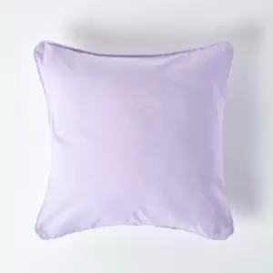 Cotton Plain Mauve Cushion Cover, 60 x 60cm - Purple - Homescapes