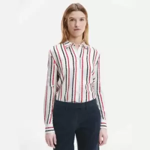 Tommy Hilfiger Womens Viscose Fleur Blouse - Polka Dot STP/White Ground - UK 8