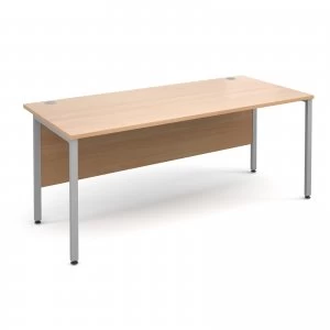 Maestro 25 SL Straight Desk 1800mm x 800mm - Silver H Frame Beech top