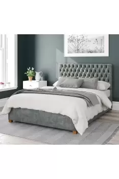 Nightingale Upholstered Ottoman Storage Bed, Distressed Velvet Fabric