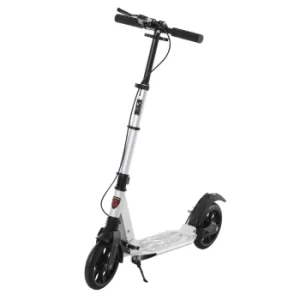 HOMCOM Teen/Adults Aluminium Folding Kick Scooter w/ Shock Mitigation System Silver