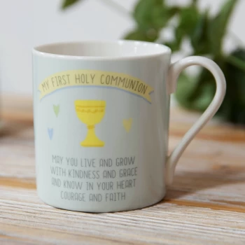 Faith & Hope My 1st Holy Communion Stoneware Mug - Blue