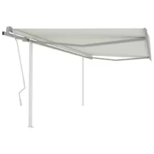 Vidaxl Manual Retractable Awning With Posts 4.5X3.5 M Cream