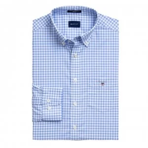 Gant Long Sleeve Gingham Shirt - Pale Blue