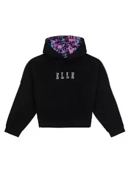 Elle Girls Butterfly Batwing Hoodie - Black, Size Age: 15-16 Years, Women