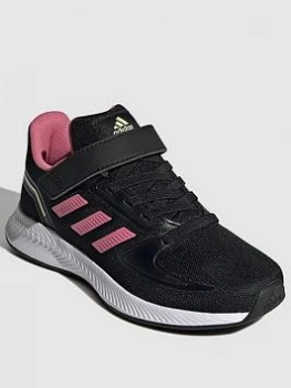 adidas Kids Unisex Runfalcon 2.0 Trainers - Black/Pink, Size 1