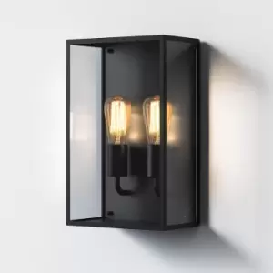 Astro Messina Twin Half Lantern Outdoor Wall Light - Textured Black