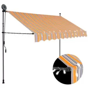 Vidaxl Manual Retractable Awning With LED 300cm Yellow And Blue