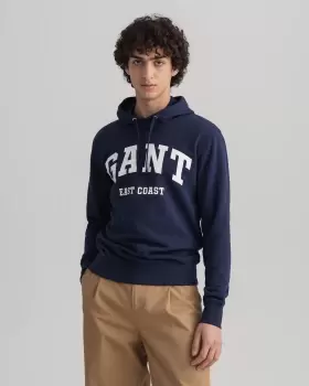 GANT Men Logo Hoodie (S) Blue