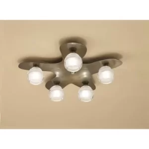 Ceiling light Loop 5 Bulbs G9 ECO, antique brass