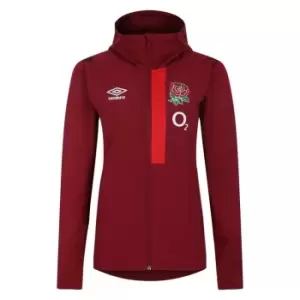 Umbro England Rugby Hooded Jacket 2023 2024 Womens - Red