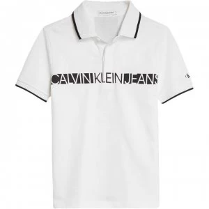 Calvin Klein Junior Boys Hero Logo Short Sleeve Polo Shirt - Bright White