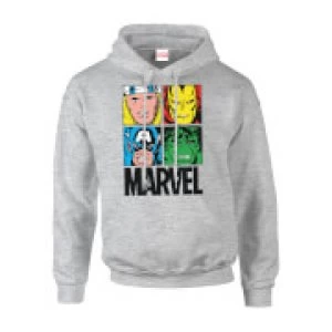 Marvel Multi Colour Main Tile Mens Grey Pullover Hoodie - XL - Grey