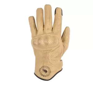 Helstons Sun Air Summer Leather Beige Black Gloves T9