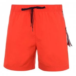 Tommy Bodywear Stripe Flag Swim Shorts - Spicy Orange