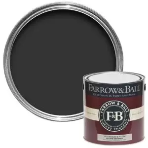 Farrow & Ball Estate Pitch Black No. 256 Eggshell Paint, 2.5L