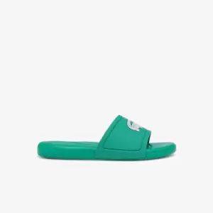 Lacoste Juniors' L.30 Synthetic Slides Size 2 UK Junior Green & White