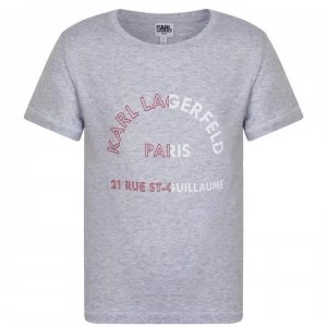 Karl Lagerfeld Children Boys Paris Logo T Shirt - Chine Grey A32