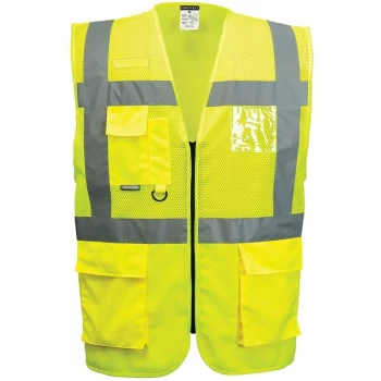 C496YERM - sz M Madrid Executive Mesh Vest - Yellow - Portwest