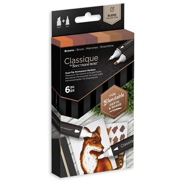 Spectrum Noir Classique Blend Marker Pen Set Browns Set of 6