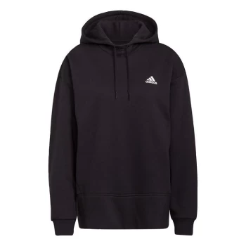 adidas Essentials Studio Fleece Hoodie Womens - Black / White