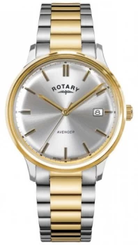 Rotary Mens Avenger Two-Tone Stainless Steel Silver Watch