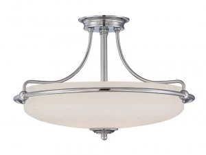 4 Light Semi Flush Ceiling Light Polished Chrome, E27