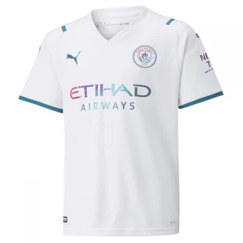 Puma Manchester City Away Shirt 2021 2022 Junior - White