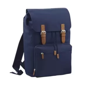 Bagbase Heritage Laptop Backpack Bag (Up To 17" Laptop) (Pack of 2) (One Size) (French Navy)