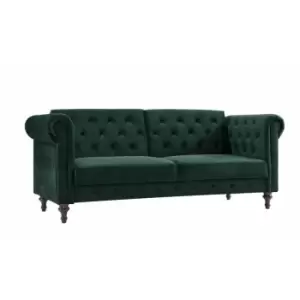 Calgary Dark Green Velvet 3 Seater Sofabed