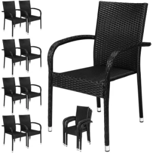 Poly Rattan Stacking Chair Comfort 8Pcs