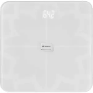 Medisana BS 450 ws Smart bathroom scales Weight range 180 kg White Incl. Bluetooth, ITO sensors