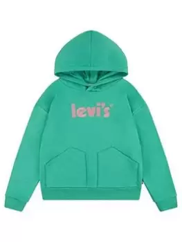 Levis Girls Square Pocket Hoodie - Green, Size Age: 10 Years, Women