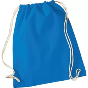 Westford Mill - Cotton Gymsac Bag - 12 Litres (One Size) (Sapphire Blue)