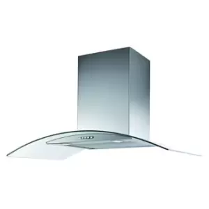 Unbranded 900CGH STA 90cm Built In Curved Glass Chimney Hood in St Ste