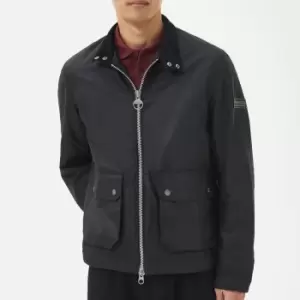 Barbour International Mens Lutron Harrington Wax Jacket - Black - XL