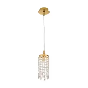 Charleston Designer Crystal Pendant Light Polished Gold, 1x G9