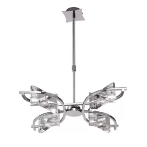 Kromo Telescopic Semi Flush Convertible 4 Light G9, Polished Chrome