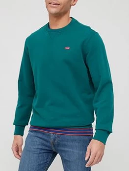 Levis Original Crew Neck Sweatshirt - Green, Size S, Men