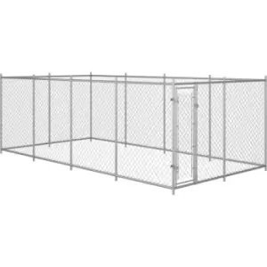 Outdoor Dog Kennel 8x4x2 m Vidaxl Silver