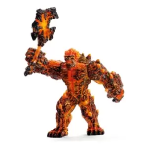 SCHLEICH Eldrador Creatures Lava Golem with Weapon Toy Figure, 7 to 12 Years, Orange/Black (42447)