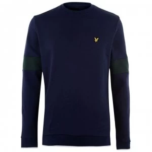 Lyle and Scott Lyle Tipped Block Crew Neck Sweatshirt Mens - Navy Z99