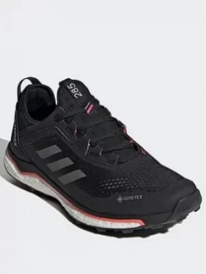 adidas Terrex Agravic Flow Gore-tex Trail Running Shoes, Black/Grey/Pink, Size 6.5, Women