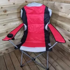 Luxury Padded High Back Folding Outdoor / Camping / Fishing Chair in Red