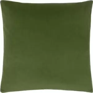 Evans Lichfield Sunningdale Plush Cushion Cover, Olive, 50 x 50 Cm