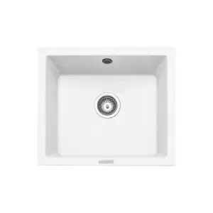 Single Bowl Undermount White Granite Kitchen Sink - Rangemaster Paragon