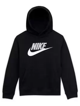 Nike Older Boys Club Hoodie - Black/Grey, Size Xs=6-8 Years