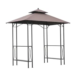 Outsunny BBQ Tent 250L× 150W × 255H cm-Black/Coffee