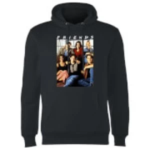 Friends Vintage Character Shot Hoodie - Black - S