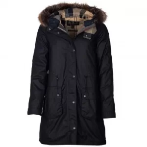 Barbour Womens Mull Wax Jacket Navy/Dress 14